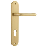 Oslo Lever Oval Backplate Brushed Brass