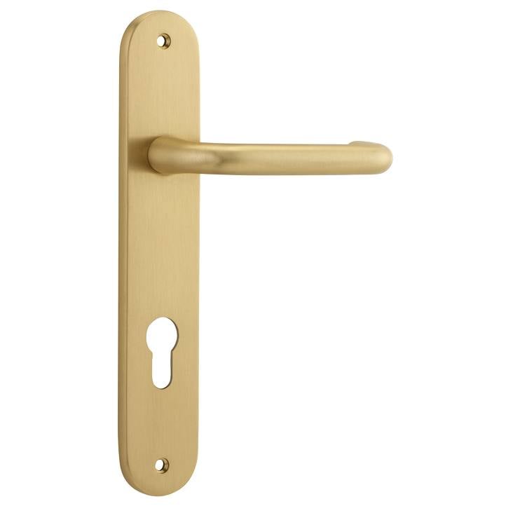 Oslo Lever Oval Backplate Brushed Brass