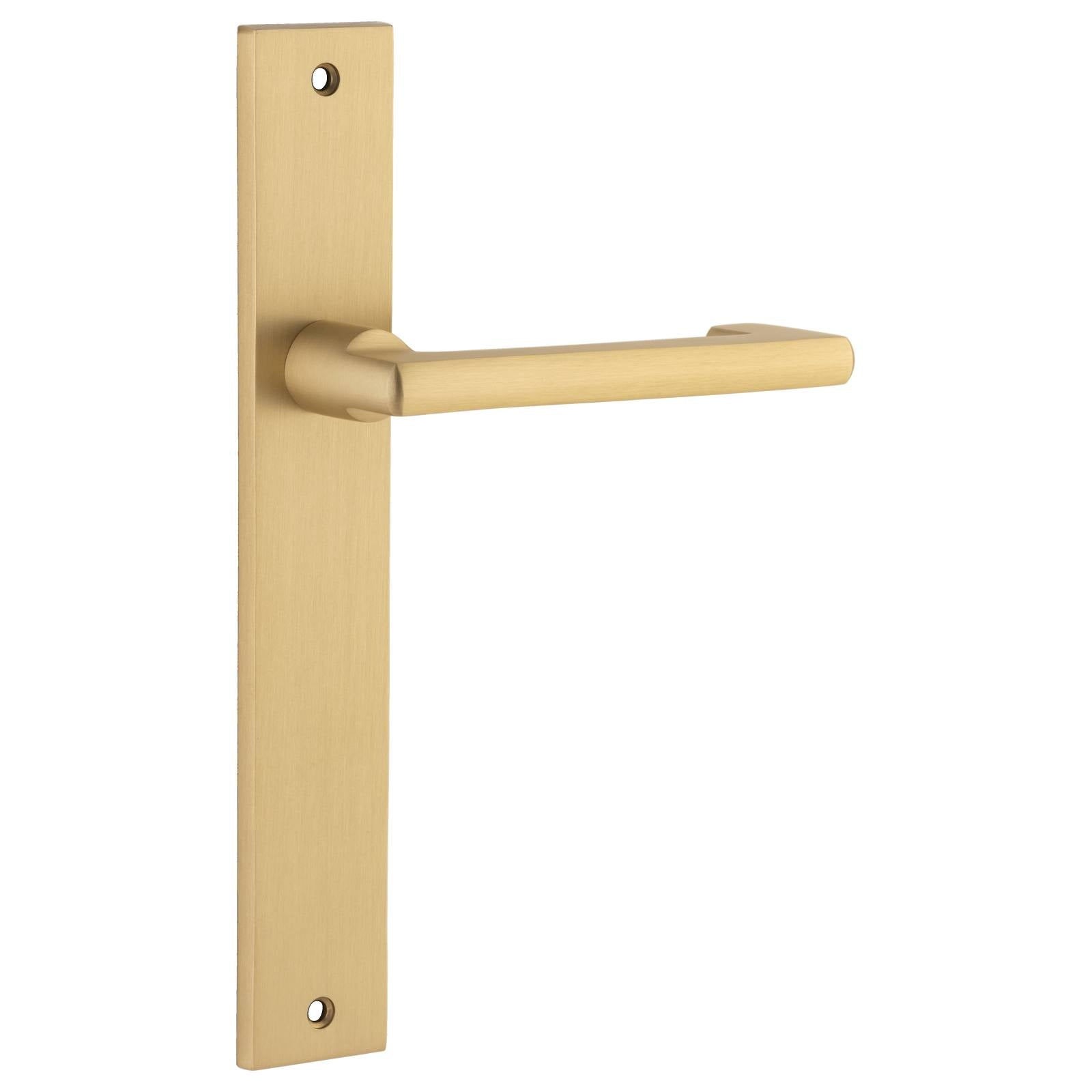 Baltimore Return Lever Rectangular Backplate Brushed Brass