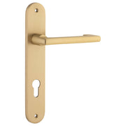 Baltimore Return Lever Oval Backplate Brushed Brass