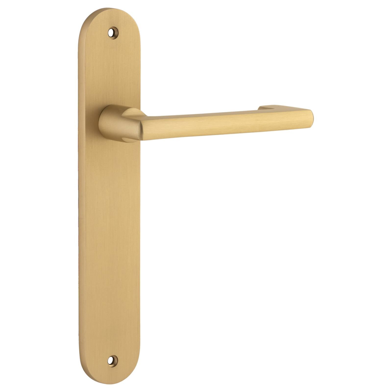 Baltimore Return Lever Oval Backplate Brushed Brass