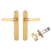 Osaka Lever Oval Backplate Passage Kit Brushed Brass