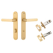 Osaka Lever Oval Backplate Privacy Kit w Privacy Turn Brushed Brass