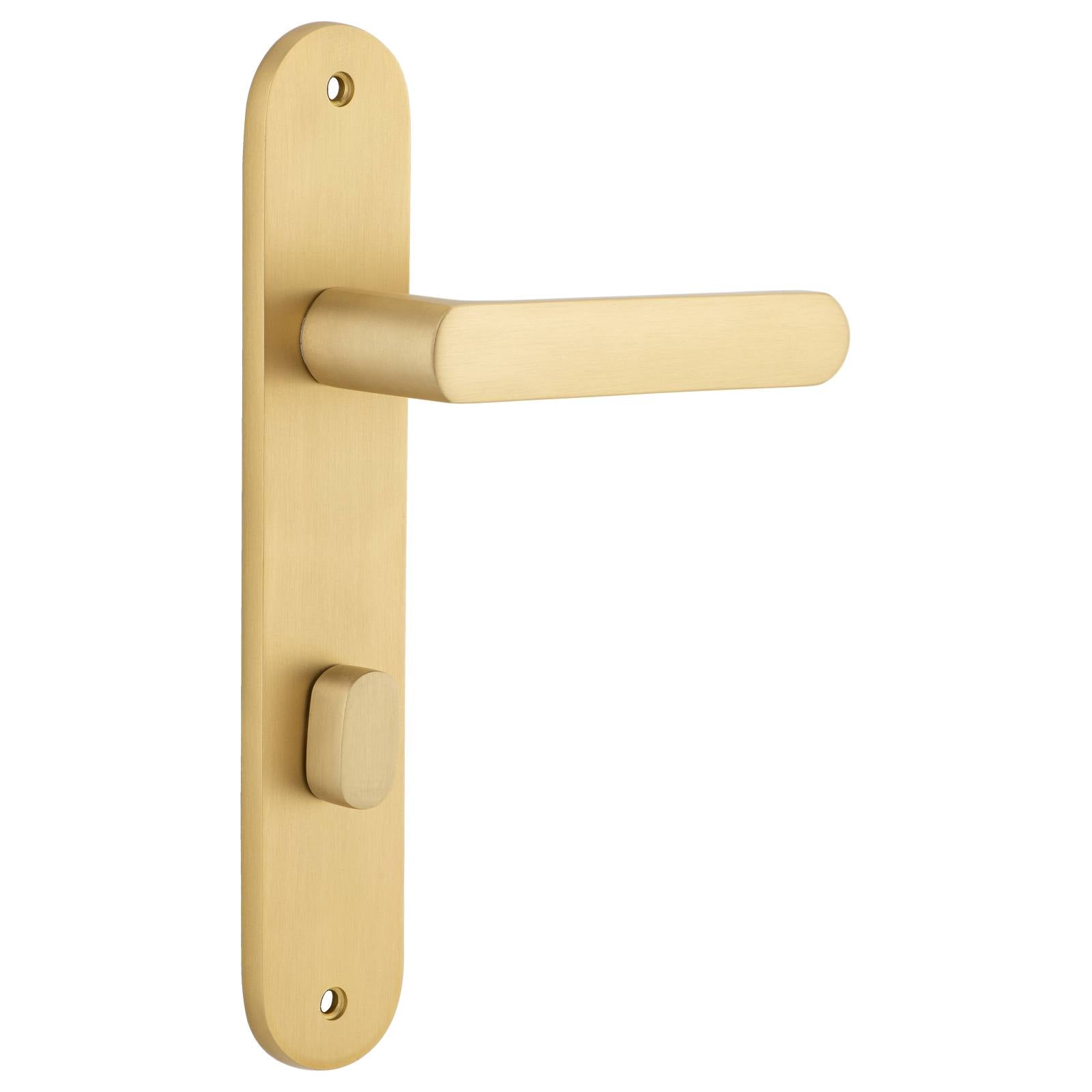 Osaka Lever Oval Backplate Brushed Brass