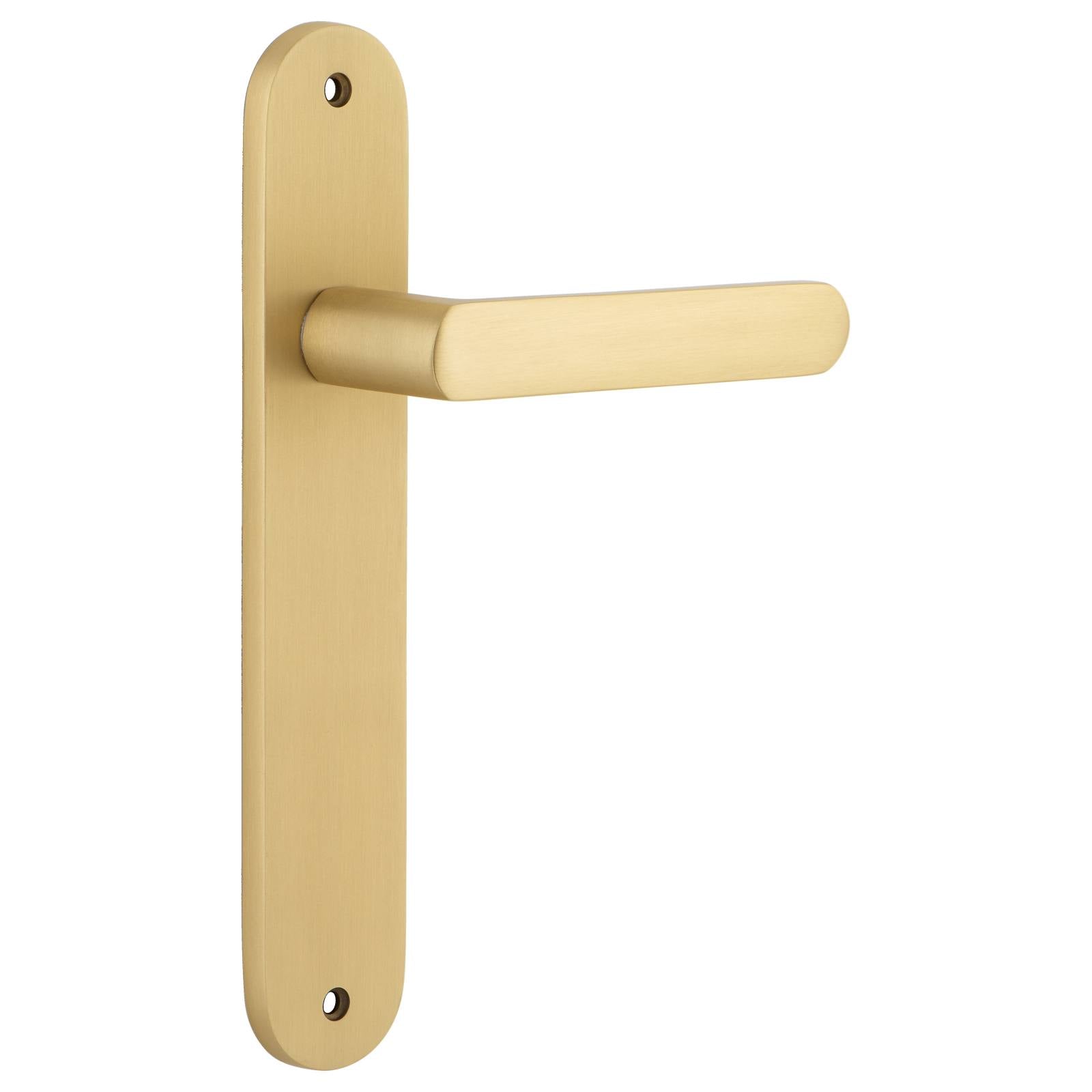 Osaka Lever Oval Backplate Brushed Brass
