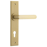 Osaka Lever Brushed Brass Chamfered Backplate