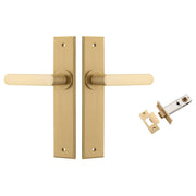 Osaka Lever Chamfered Backplate Passage Kit Brushed Brass