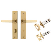 Osaka Lever Chamfered Backplate Privacy Kit w Privacy Turn Brushed Brass