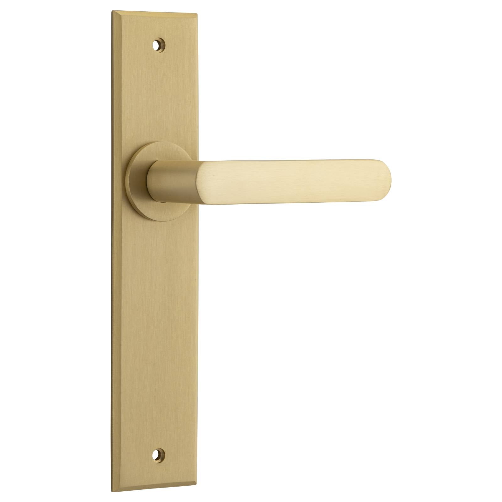 Osaka Lever Brushed Brass Chamfered Backplate