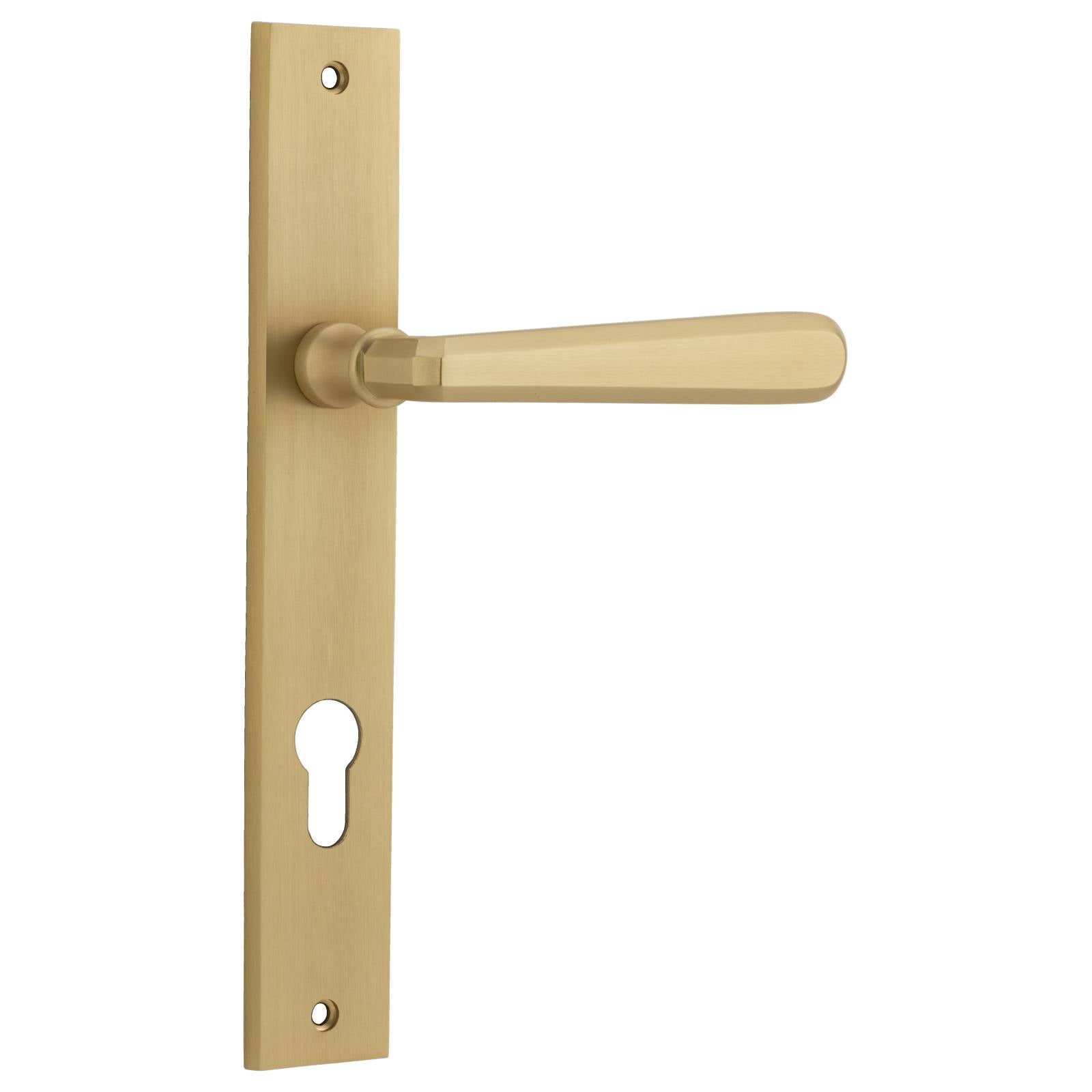 Copenhagen Lever Rectangular Backplate Brushed Brass