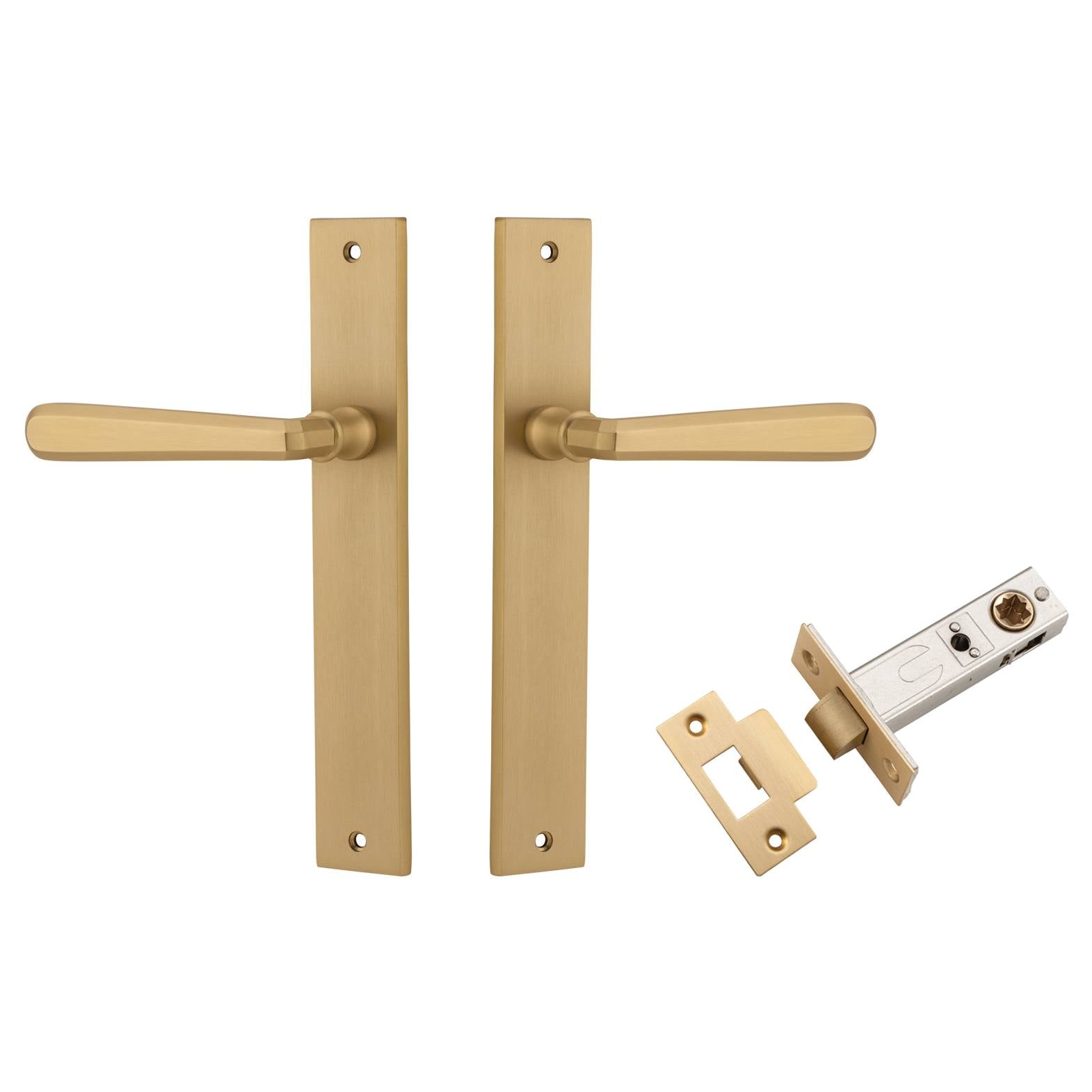 Copenhagen Lever Rectangular Backplate Passage Kit Brushed Brass