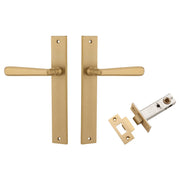 Copenhagen Lever Rectangular Backplate Passage Kit Brushed Brass