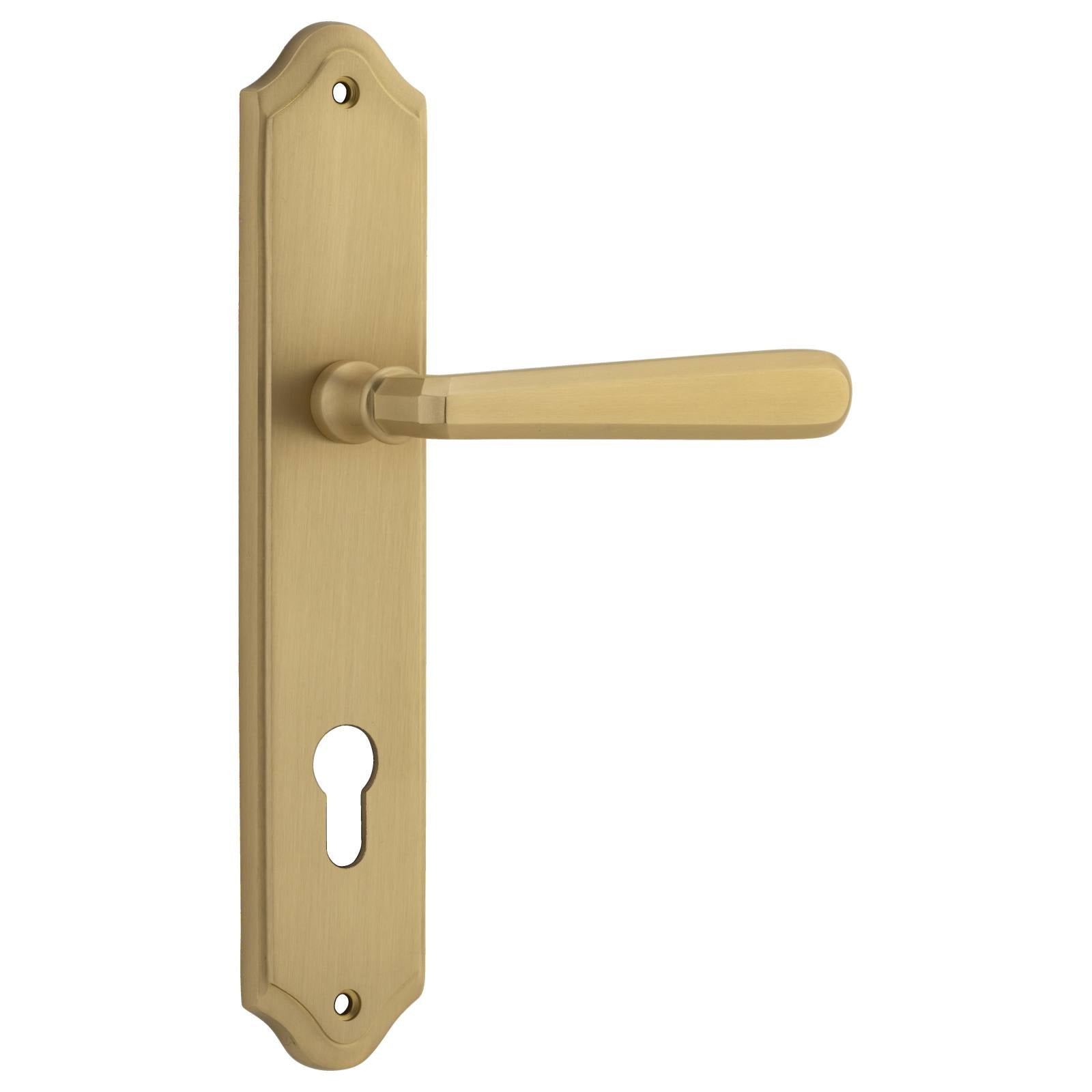 Copenhagen Lever Shouldered Backplate Brushed Brass