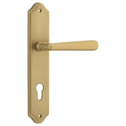 Copenhagen Lever Shouldered Backplate Brushed Brass