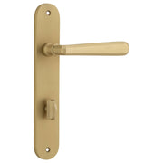 Copenhagen Lever Oval Backplate Brushed Brass