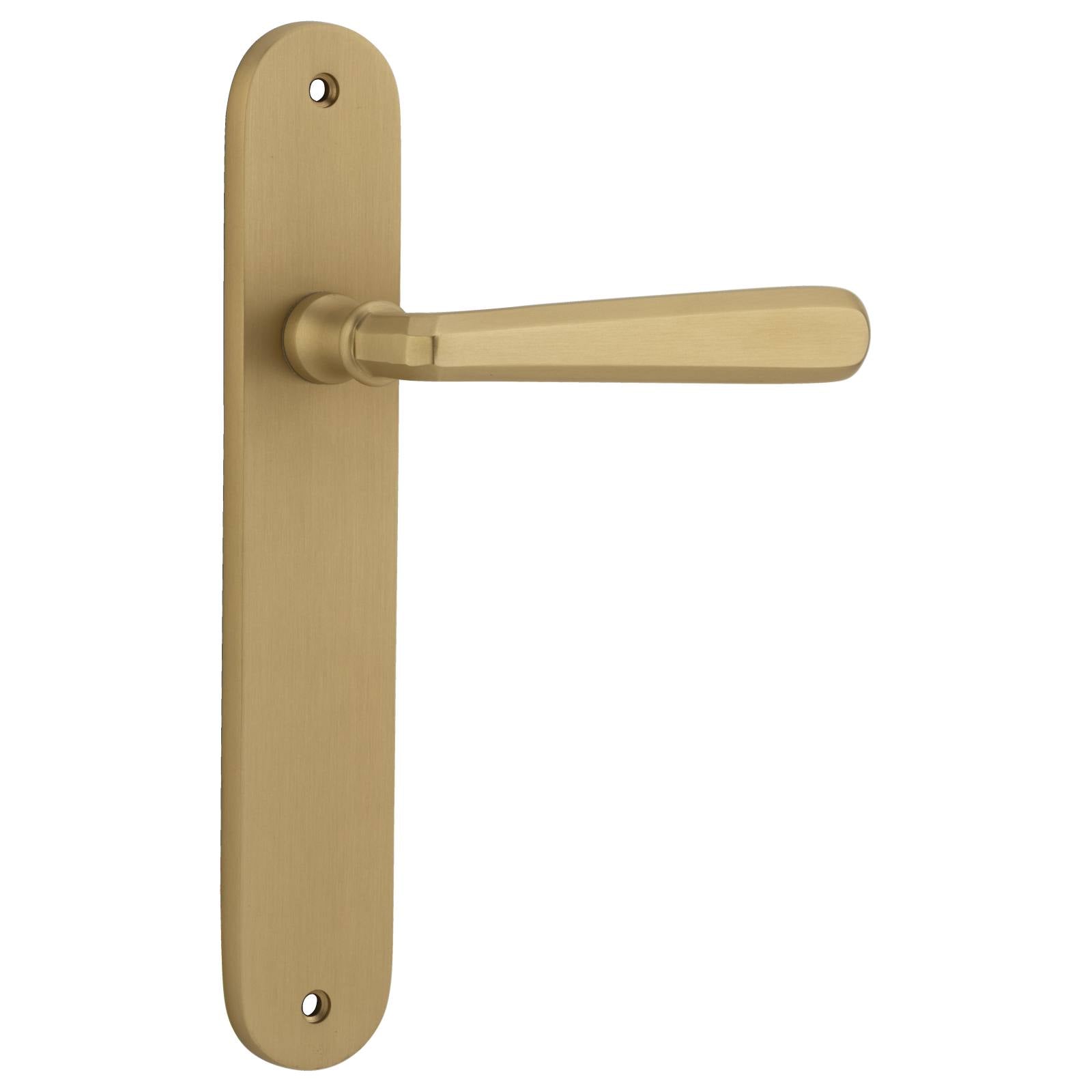 Copenhagen Lever Oval Backplate Brushed Brass