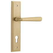 Copenhagen Lever Stepped Backplate Brushed Brass