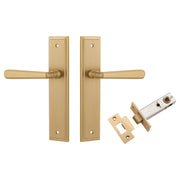 Copenhagen Lever Brushed Brass Stepped Backplate Passage Kit