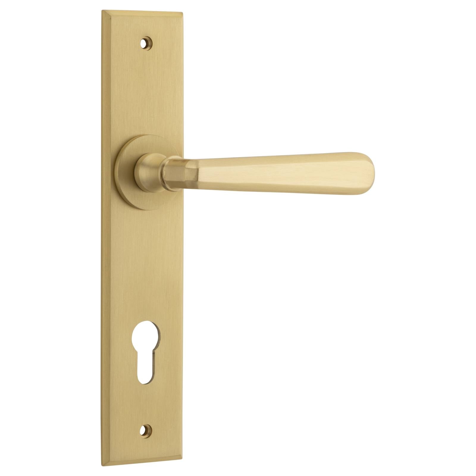 Copenhagen Lever Brushed Brass Chamfered Backplate