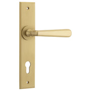 Copenhagen Lever Brushed Brass Chamfered Backplate