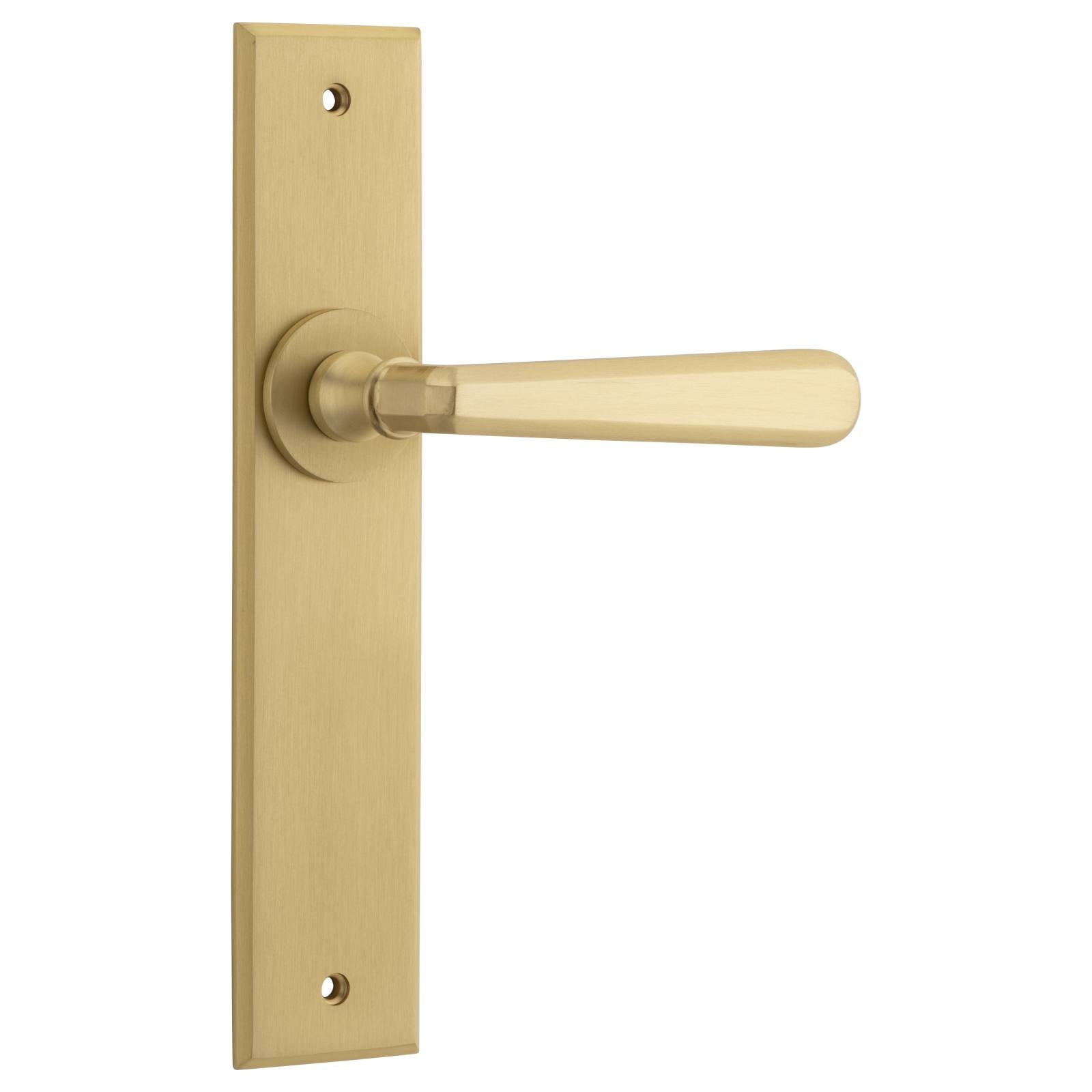 Copenhagen Lever Brushed Brass Chamfered Backplate