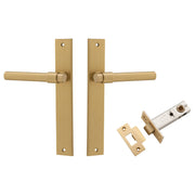 Helsinki Lever Rectangular Backplate Passage Kit Brushed Brass