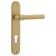 Helsinki Lever Oval Backplate Brushed Brass