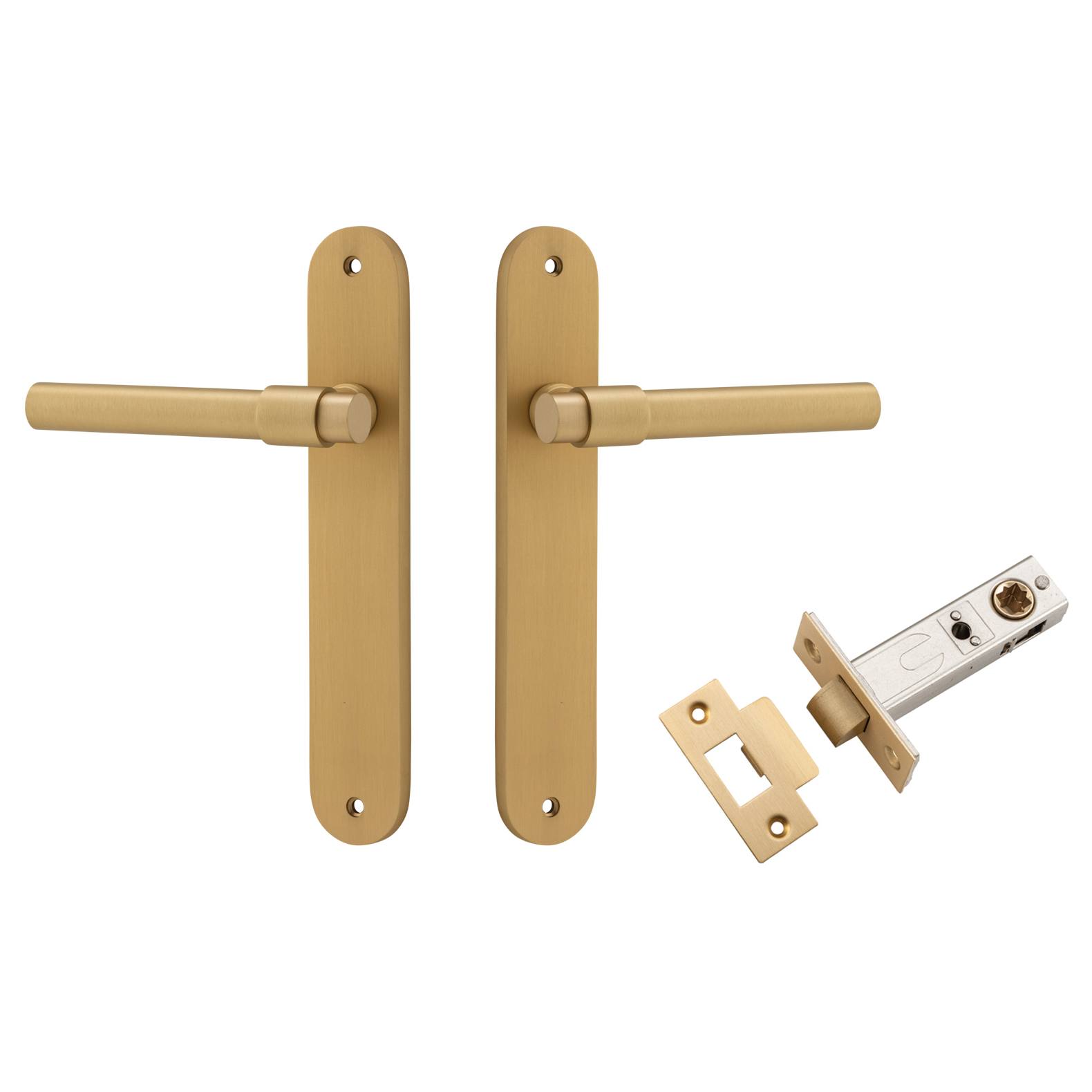 Helsinki Lever Oval Backplate Passage Kit Brushed Brass