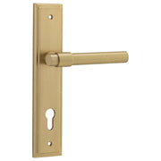 Helsinki Lever Stepped Backplate Brushed Brass