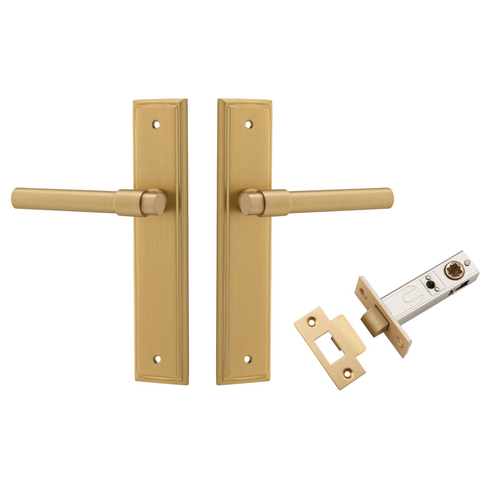 Helsinki Lever Stepped Backplate Passage Kit Brushed Brass