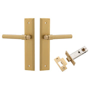 Helsinki Lever Stepped Backplate Passage Kit Brushed Brass