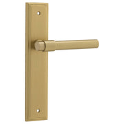 Helsinki Lever Stepped Backplate Brushed Brass
