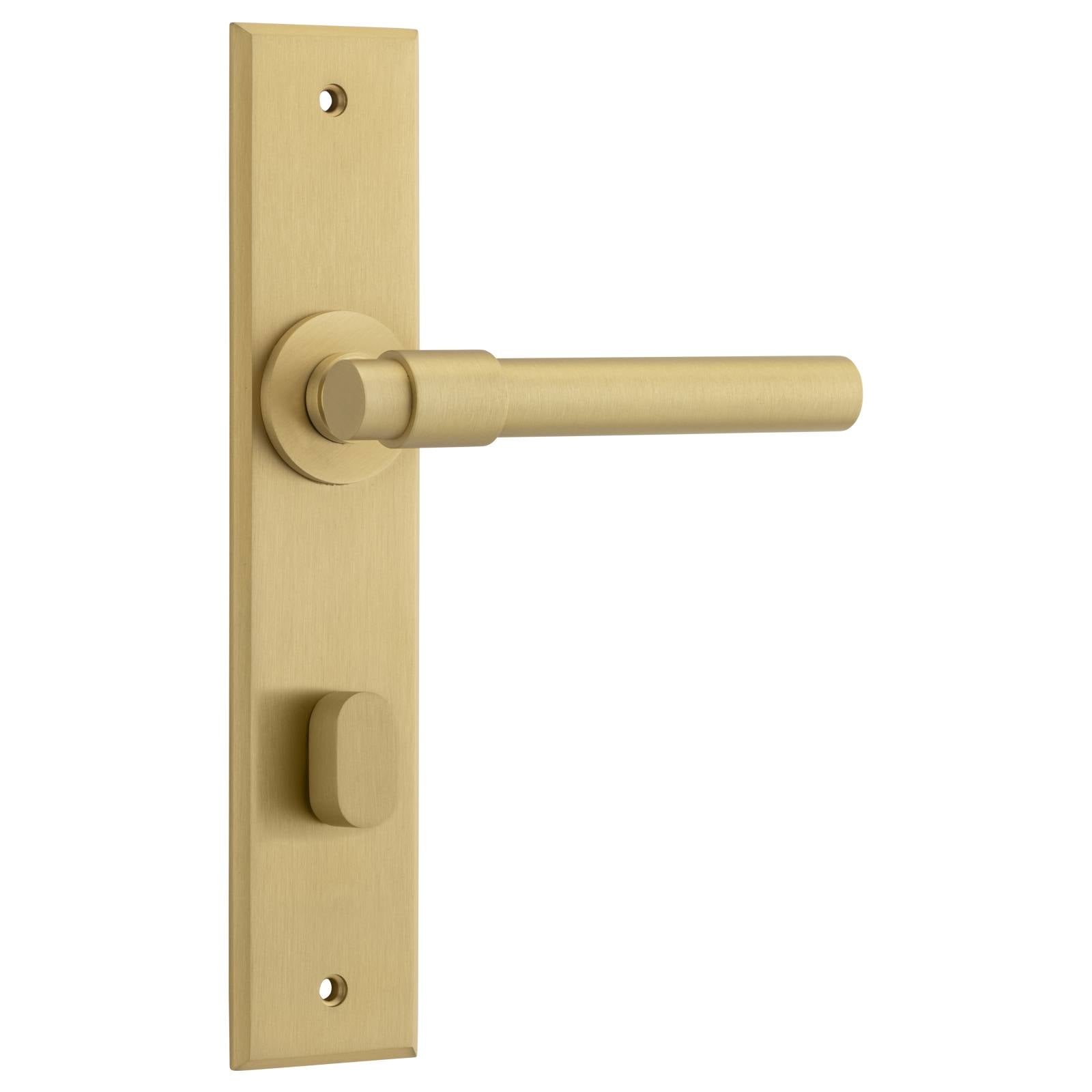 Helsinki Lever Brushed Brass Chamfered Backplate