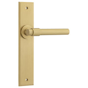 Helsinki Lever Brushed Brass Chamfered Backplate