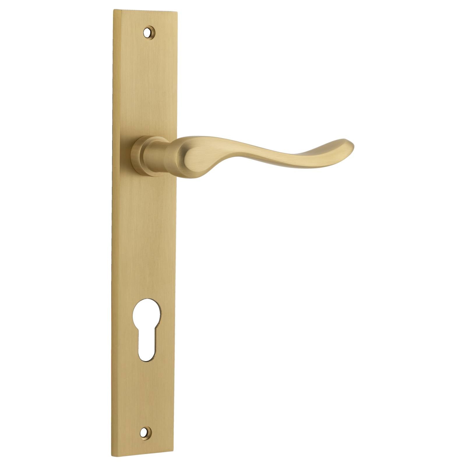 Stirling Lever Rectangular Backplate Brushed Brass