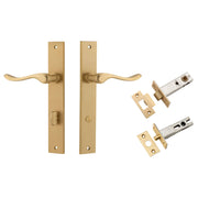 Stirling Lever Rectangular Backplate Privacy Kit w Privacy Turn Brushed Brass