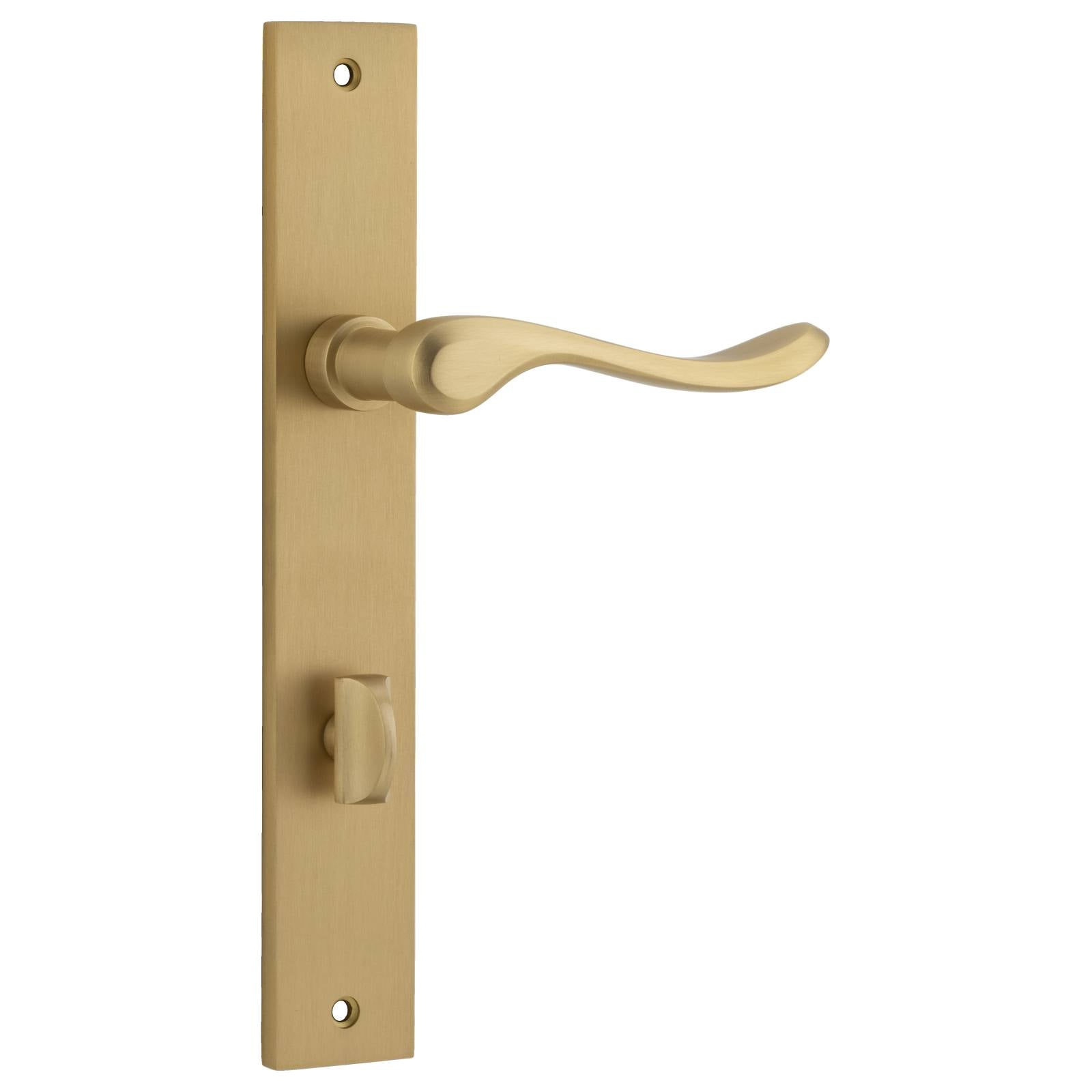 Stirling Lever Rectangular Backplate Brushed Brass