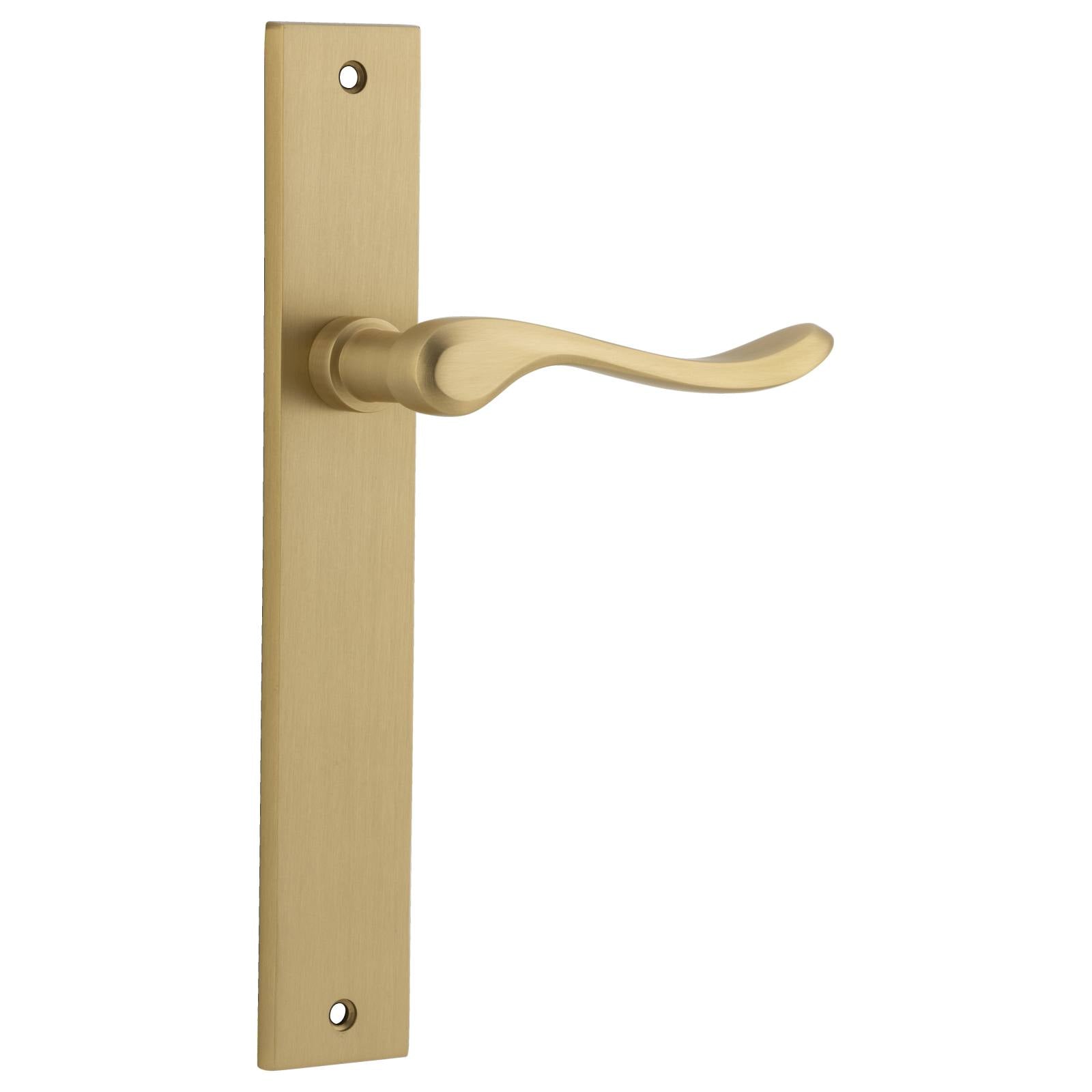 Stirling Lever Rectangular Backplate Brushed Brass