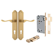 Stirling Lever Shouldered Backplate Entrance Kit w High Security Lock Brushed Brass