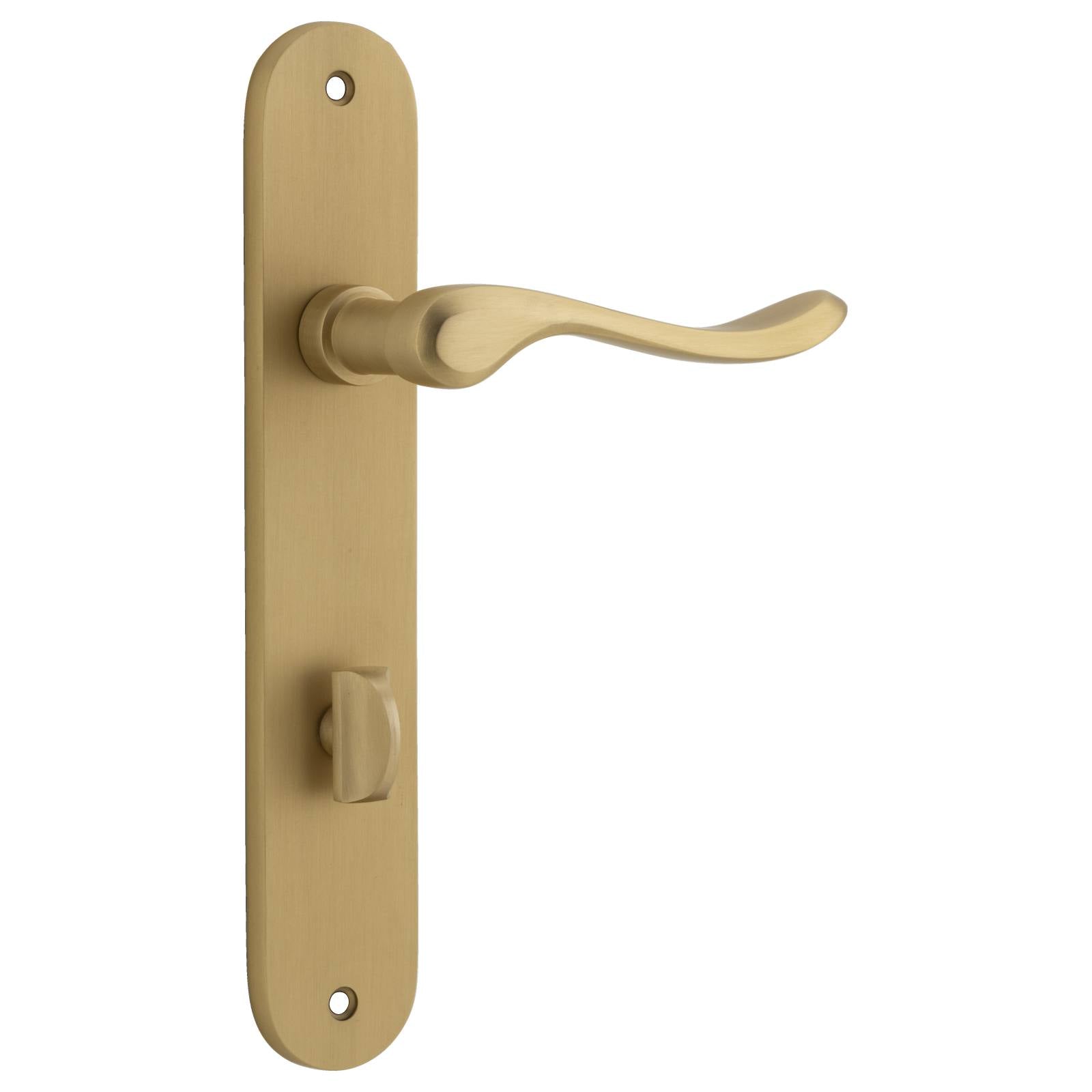 Stirling Lever Oval Backplate Brushed Brass