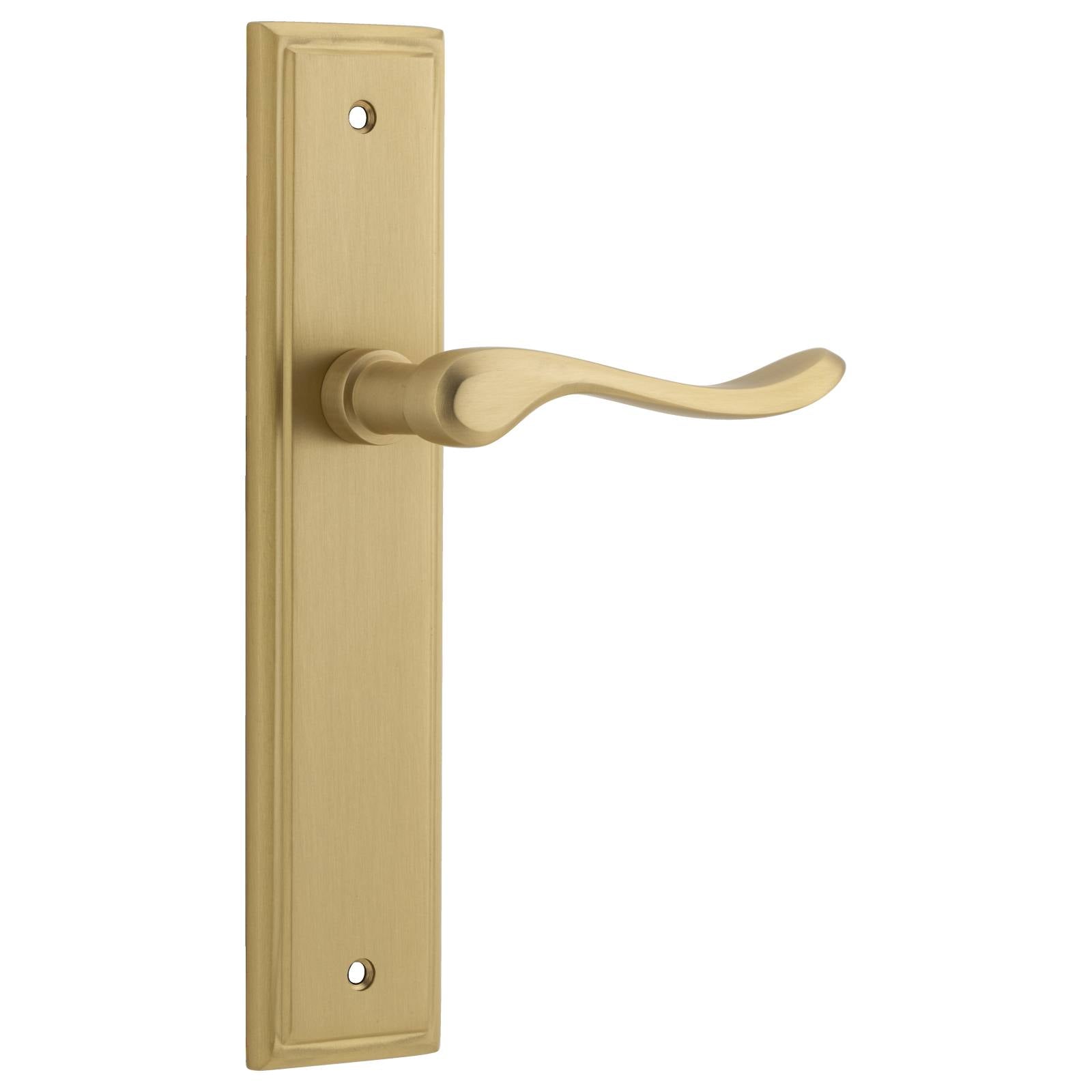 Stirling Lever Stepped Backplate Brushed Brass