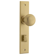 Cambridge Knob Brushed Brass Chamfered Backplate