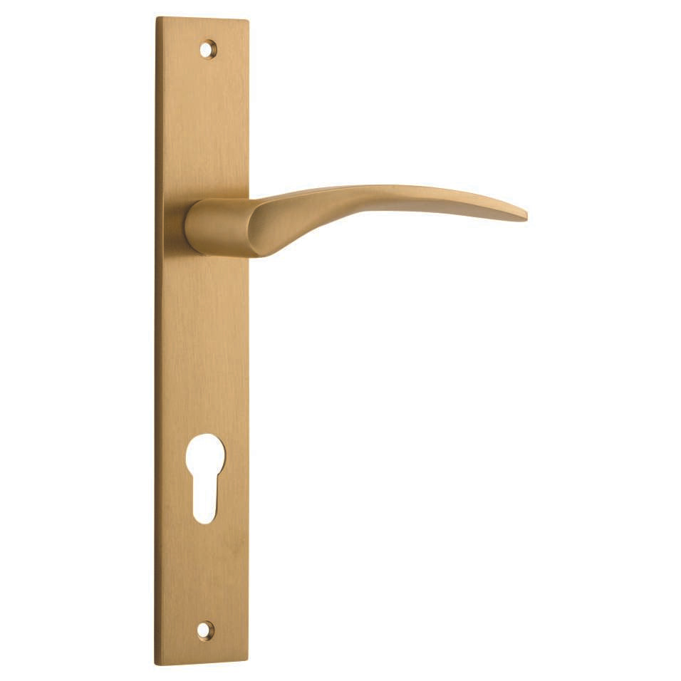 Oxford Lever Rectangular Backplate Brushed Brass