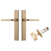 Annecy Lever Rectangular Backplate Passage Kit Brushed Brass