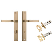 Annecy Lever Rectangular Backplate Privacy Kit w Privacy Turn Brushed Brass