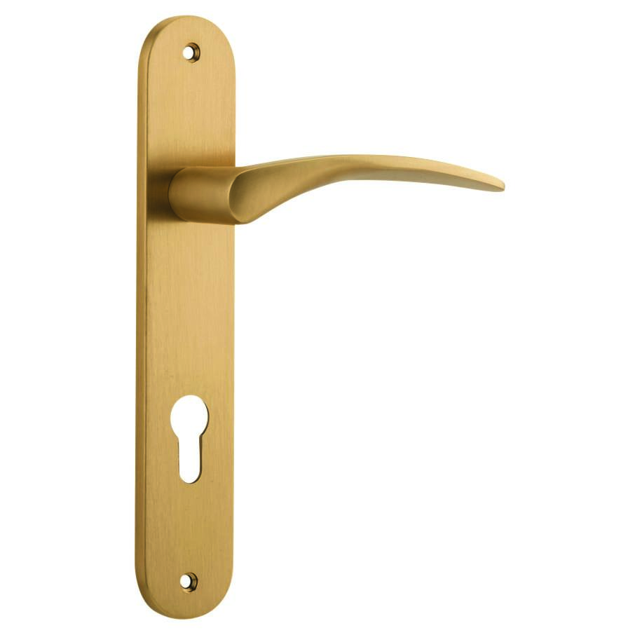 Oxford Oval 85mm Euro Lever Set Brushed Brass