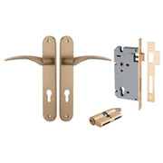 Oxford Lever Oval Backplate Entrance Kit with High Security Lock Brushed Brass