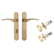 Oxford Lever Oval Backplate Privacy Kit w Privacy Turn Brushed Brass