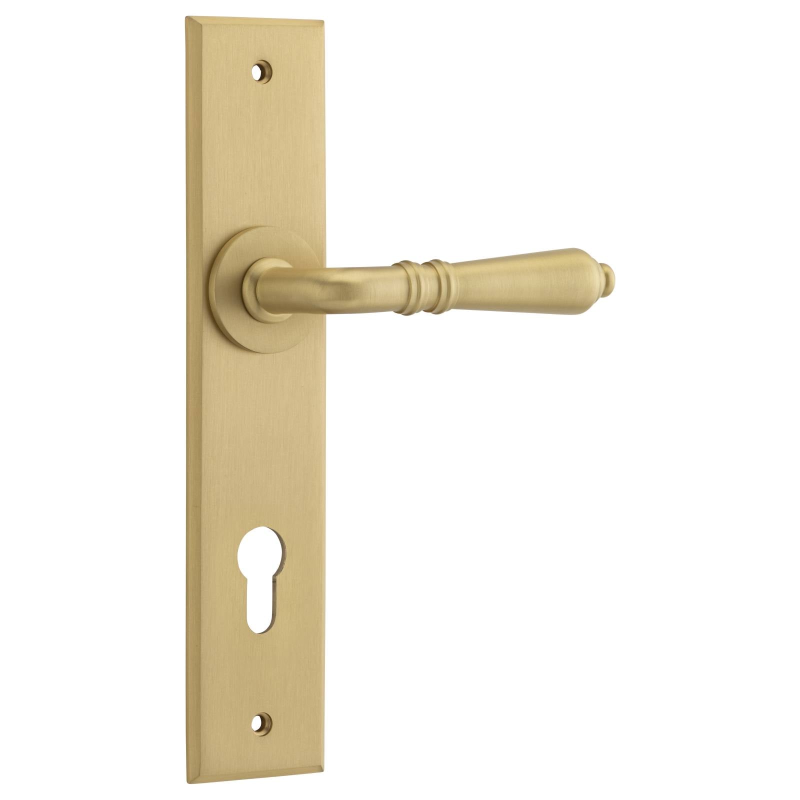 Sarlat Lever Brushed Brass Chamfered Backplate