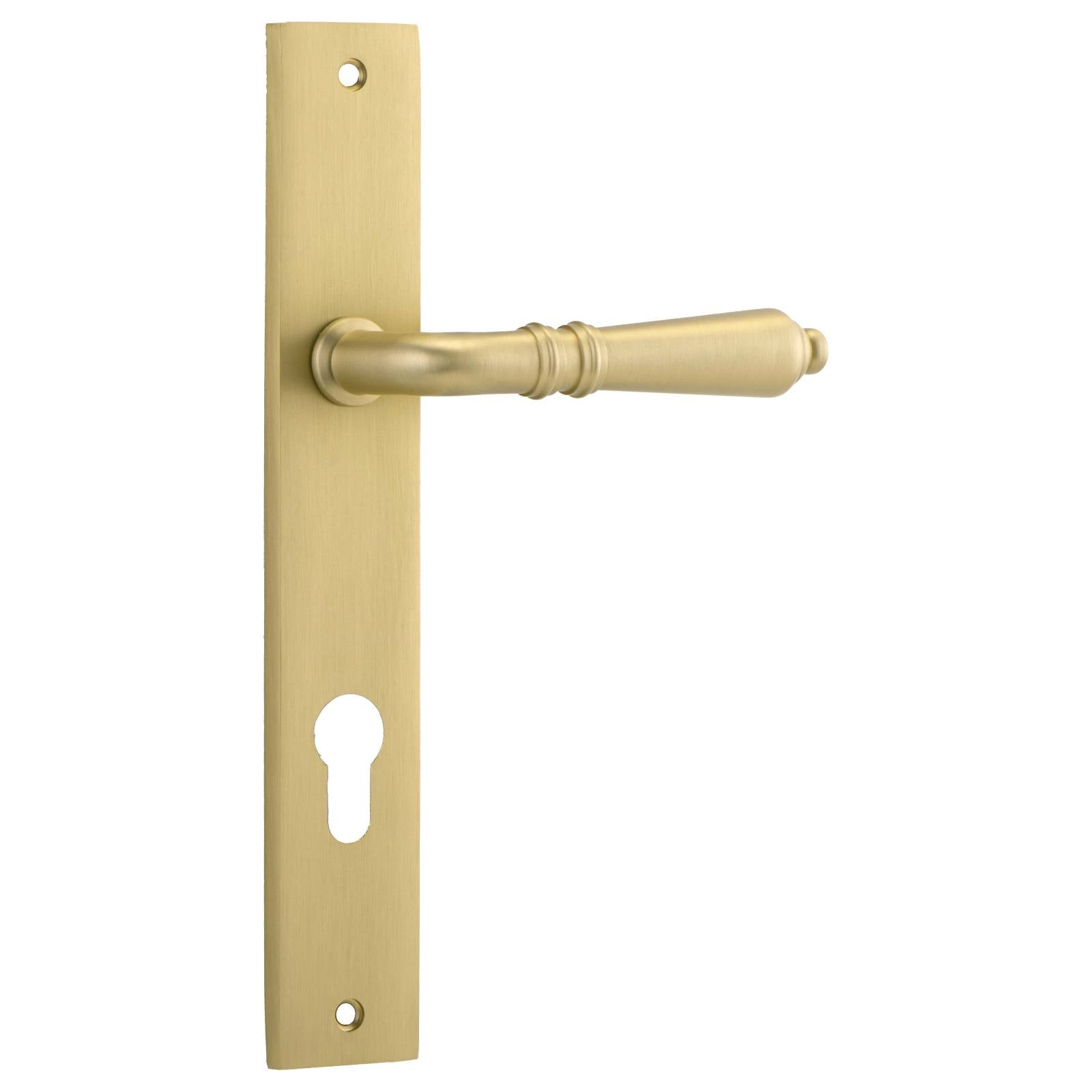 Sarlat Lever Rectangular Backplate Brushed Gold PVD